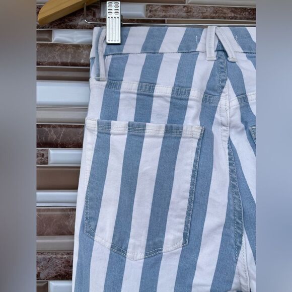 Good American Baby Blue white stipe jeans size 24 - Picture 5 of 13